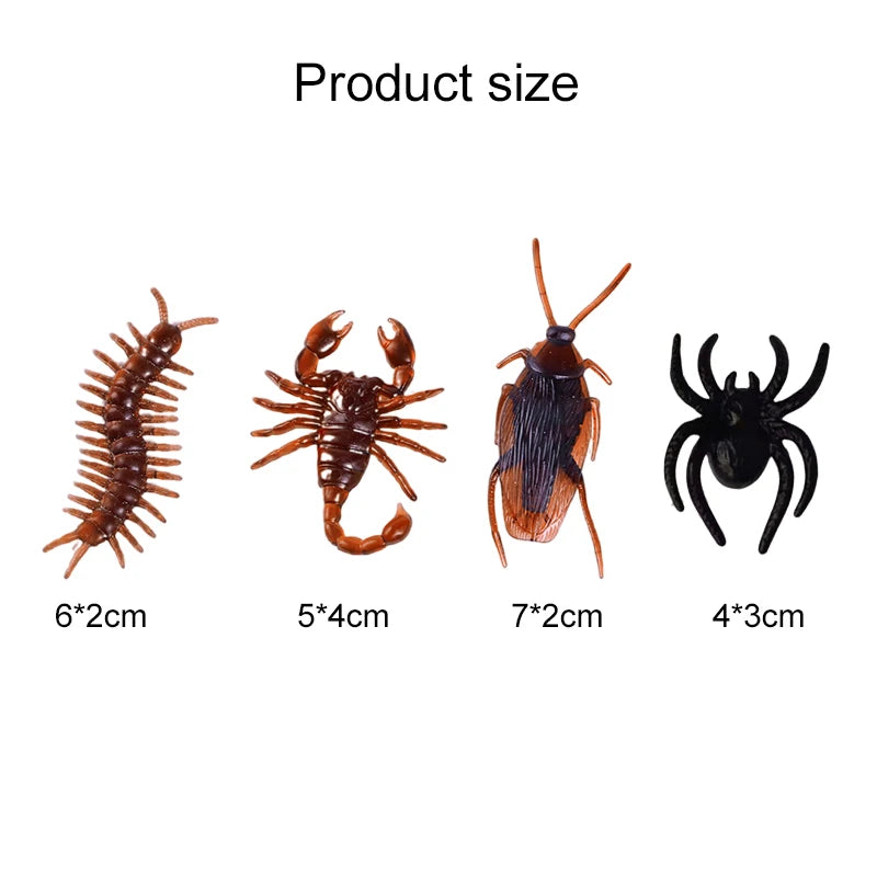 Zelixo Fake Bug Prank Set 12/48pc — Realistic Cockroach Spider Halloween Decor