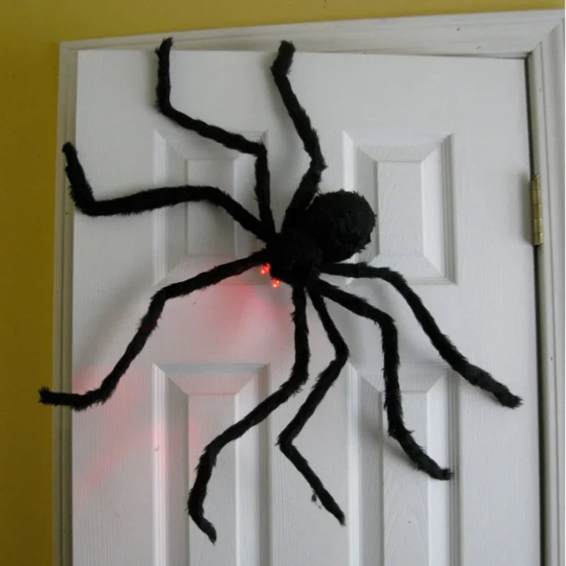 Zelixo Giant Plush Black Spider — Halloween Haunted House Decoration 30–200cm