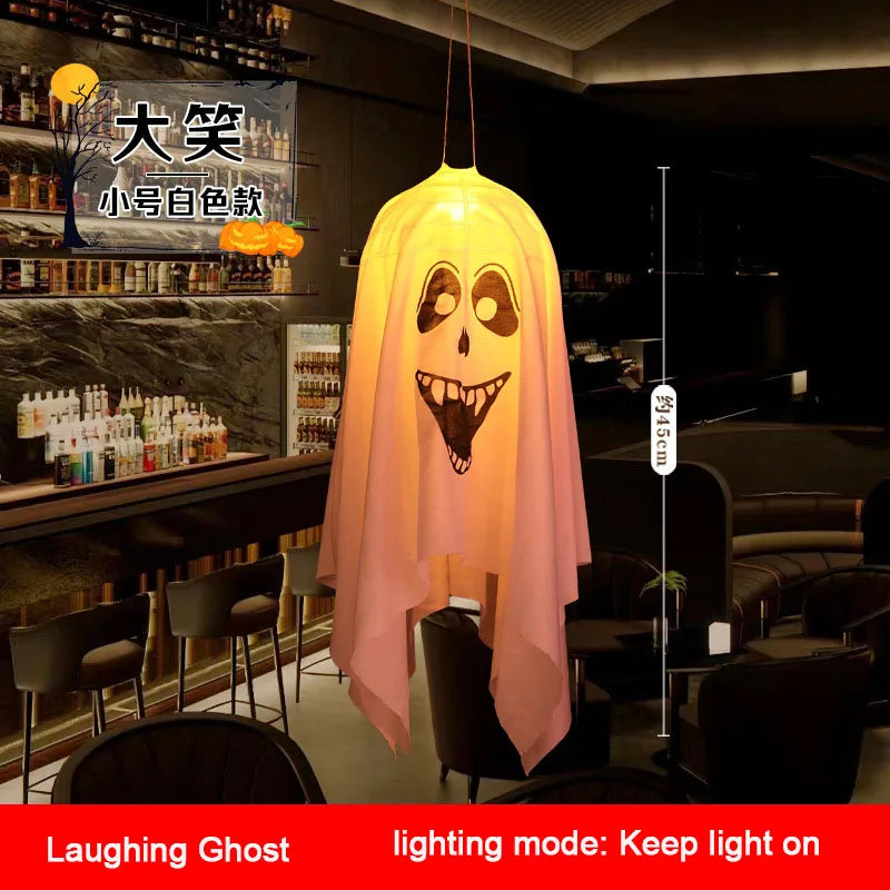 Zelixo LED Glow Ghost Props — Indoor & Outdoor Hanging Halloween Decoration