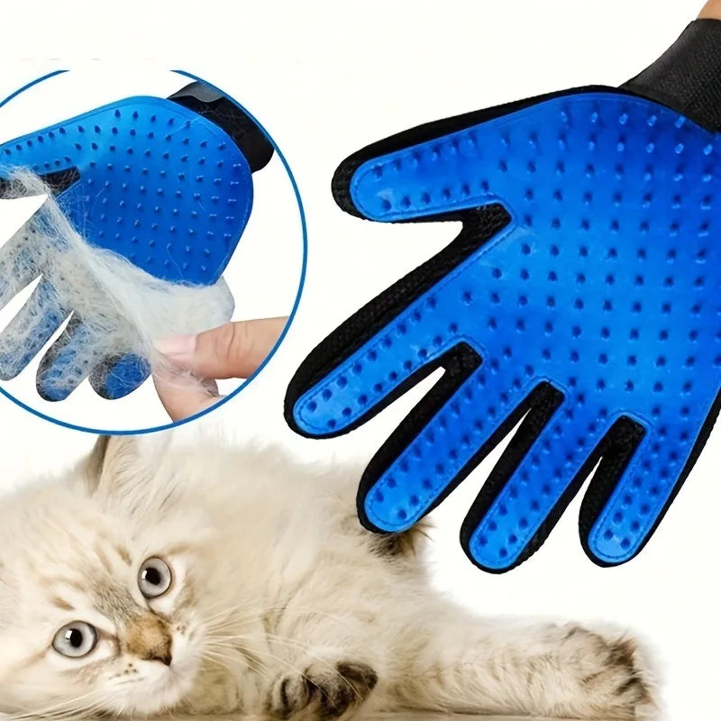 Zelixo 2-in-1 Pet Grooming Glove — Silicone Deshedding & Massage Glove for Dogs & Cats