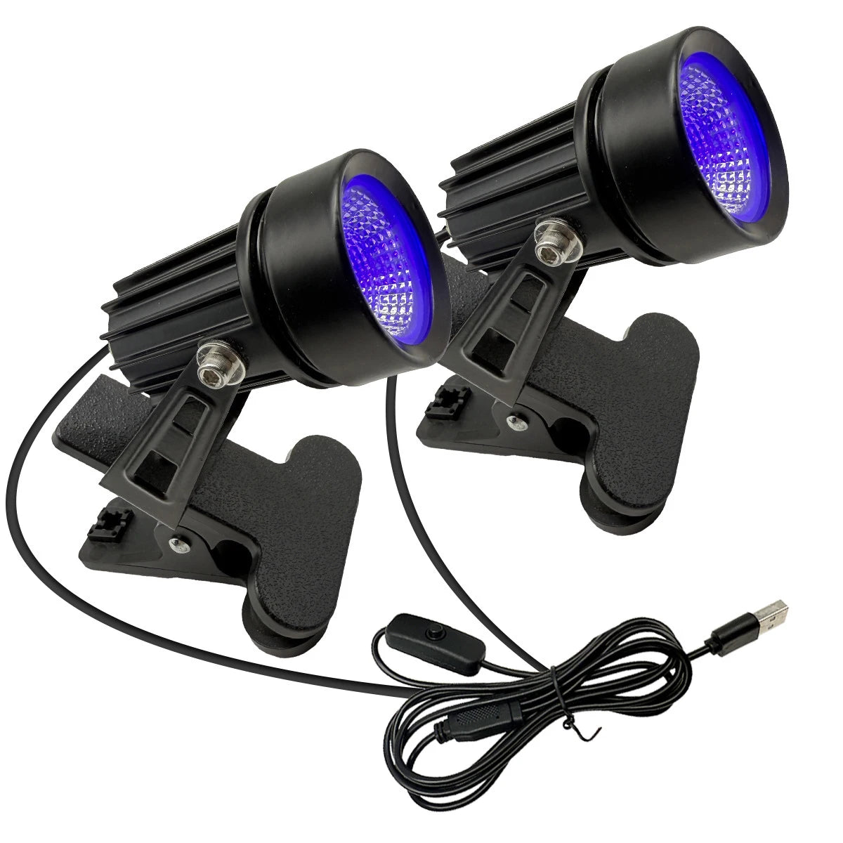 Zelixo USB UV Black Light — Purple Clip Lamp for Glow Party & Halloween Decor