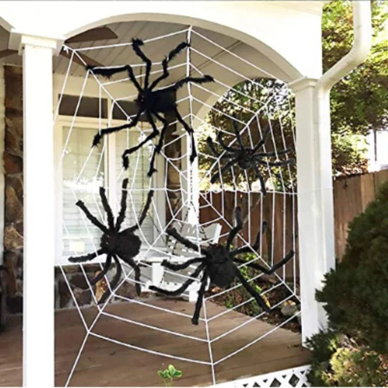 Zelixo Giant Plush Black Spider — Halloween Haunted House Decoration 30–200cm