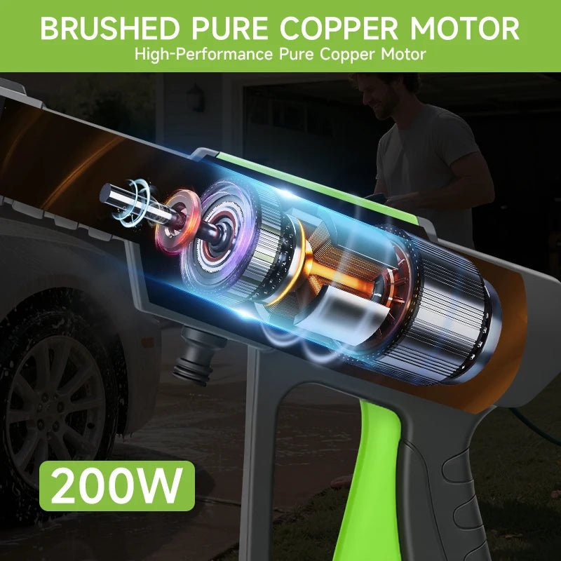 Hippcron Cordless Pressure Washer 1450PSI Portable Power Cleaning 6-in-1 Adjustable Nozzle All-in-One for Car Home Garden - Zelixo.shop