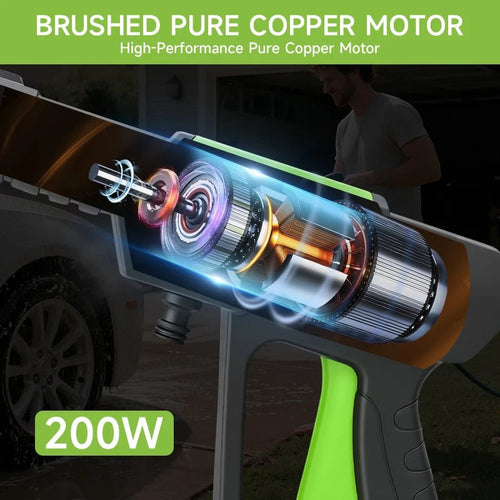 Hippcron Cordless Pressure Washer 1450PSI Portable Power Cleaning 6-in-1 Adjustable Nozzle All-in-One for Car Home Garden - Zelixo.shop