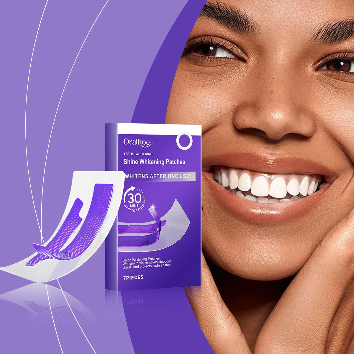 Purple Teeth Whitening Strips Brighten Tooth Remove Plaque Stain Cleaning Oral Hygiene Reduce Sensitivity Bleaching Dental Tools - Zelixo.shop