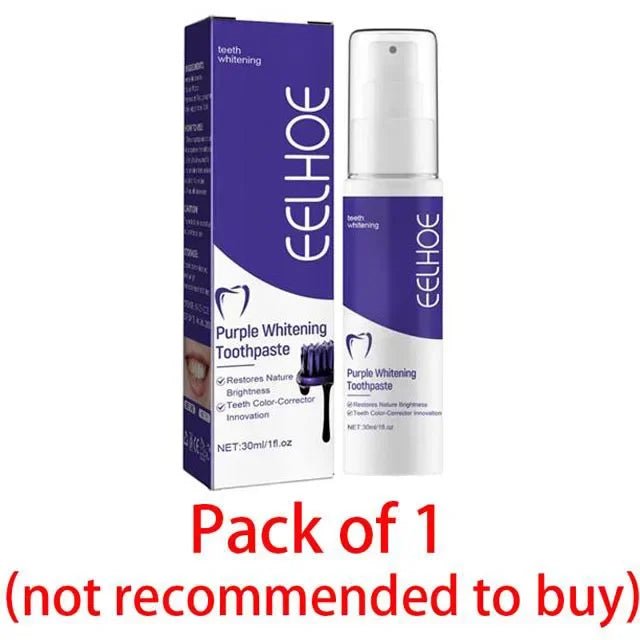 Purple Whitening Toothpaste, Deep Cleaning, Stain Removal, Fresh Breathing, Daily Household Essential Oral Care, 30ml - Zelixo.shop