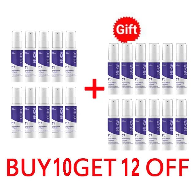 Purple Whitening Toothpaste, Deep Cleaning, Stain Removal, Fresh Breathing, Daily Household Essential Oral Care, 30ml - Zelixo.shop