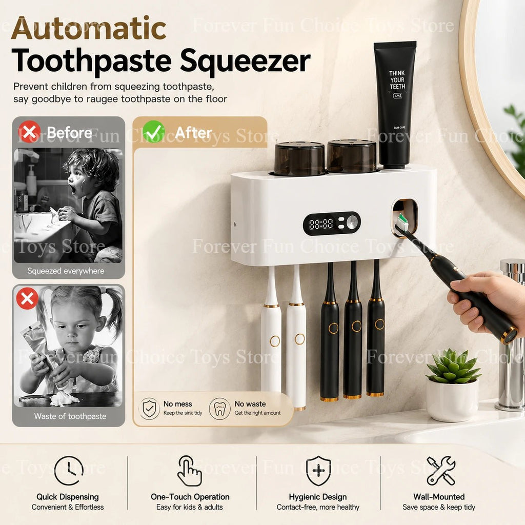 Toothbrush Sterilizer Uv Wireless Sterilization Toothbrush Holder Portable Rechargeable Wall-mounted Electric Toothbrush Holder - Zelixo.shop