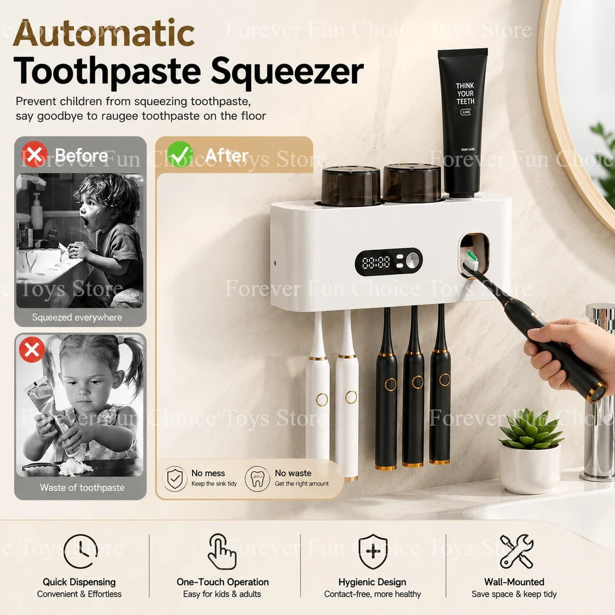 Toothbrush Sterilizer Uv Wireless Sterilization Toothbrush Holder Portable Rechargeable Wall-mounted Electric Toothbrush Holder - Zelixo.shop