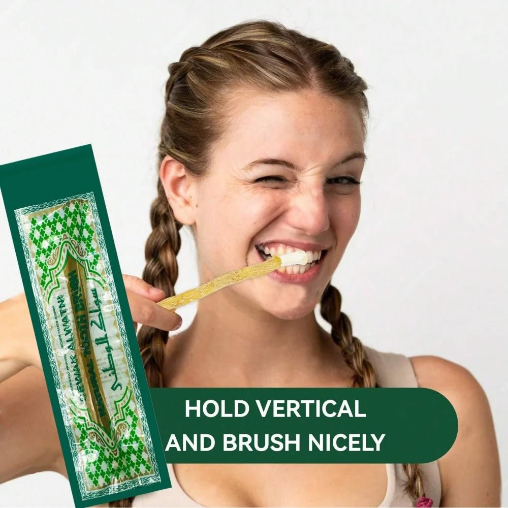 Ultra-Thin Natural Branch Miswak Toothbrush Stick Organic Wooden Slim Minimalist Gentle Bristles Gentle Bristles Zero-Waste Gift - Zelixo.shop