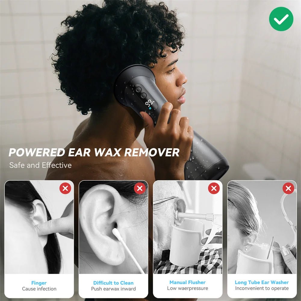 Upgraded Ear Wax Removal with Waste Water Tank Safety Ear Cleaner with Water Temperature Sensor Effective Ear Irrigation Kit - Zelixo.shop
