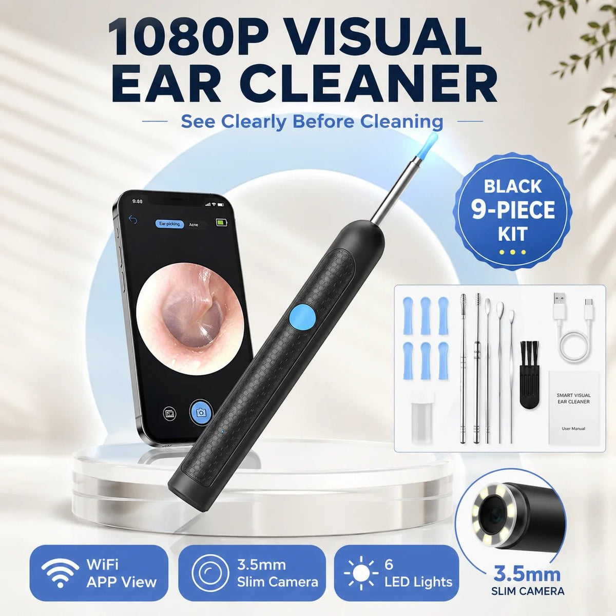 Zelixoshop Smart Visual Ear Cleaner | 1080P HD Wireless Otoscope & Wax Removal Tool - Zelixo.shop